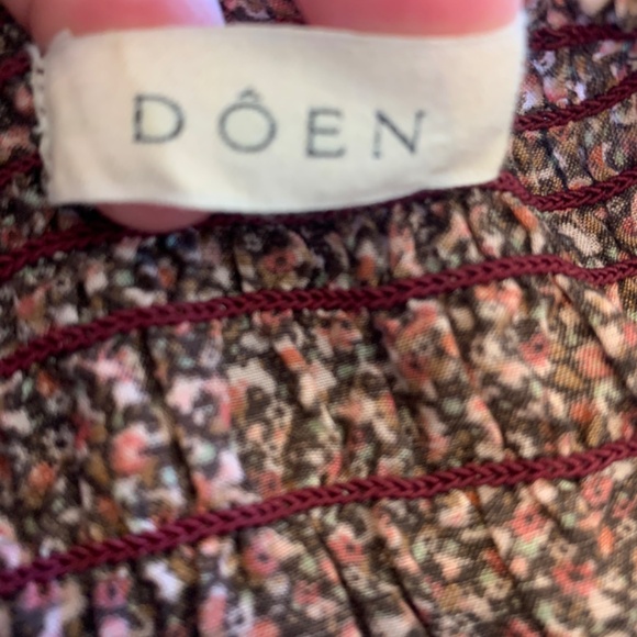 DOEN smocked maxi dress in Ditzy Deep Red Floral - Picture 5 of 9